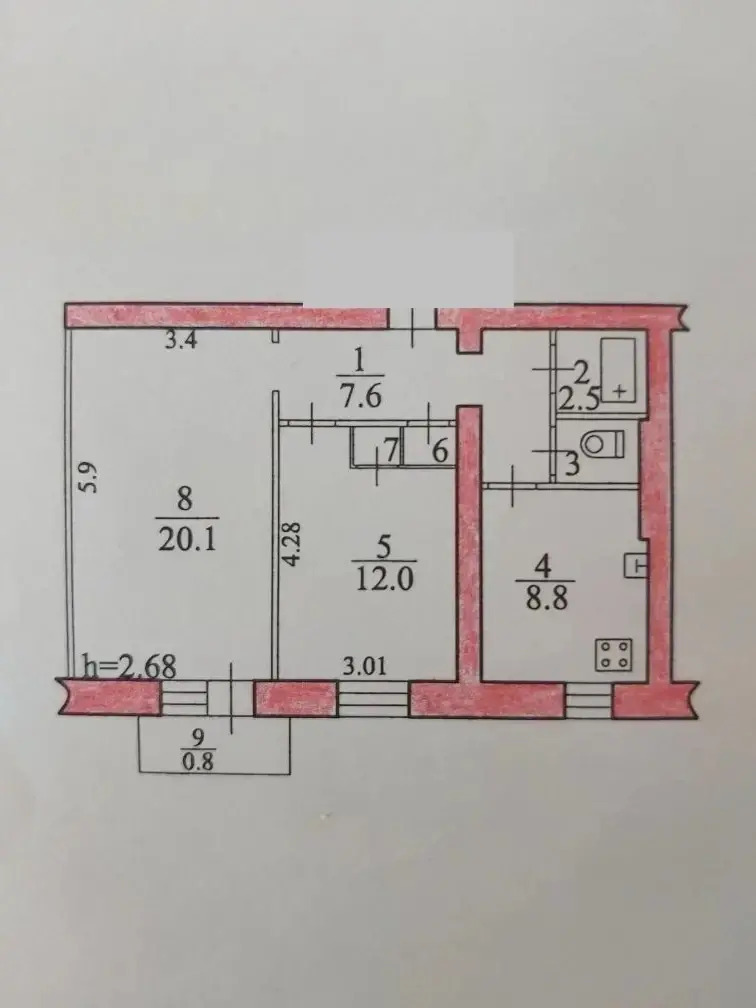 Квартира, 52.80 м²